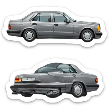 old mercedes benz w124 grey sticker