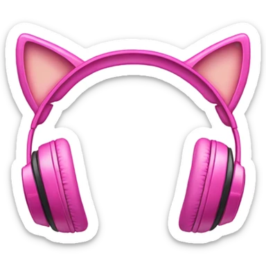 Pink headphones with cat ears sticker