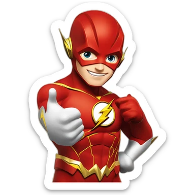 The Flash drop Dc comics giving a thumbs up from justice league sticker