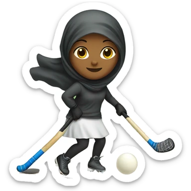 girl wearing hijab playing field hockey sticker