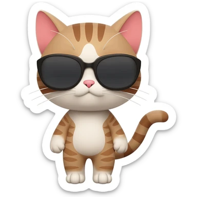 Cat wearing sunglasses sticker