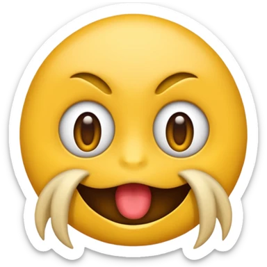Un emoji qui se moque en tirant la langue avec plein de nœuds autour de la tête sticker