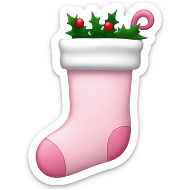  light pink Christmas stocking sticker