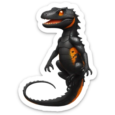 Black Shiny Reptile with Orange belly Full Body sticker