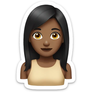 Girl with black hair and hazel eyes  sticker
