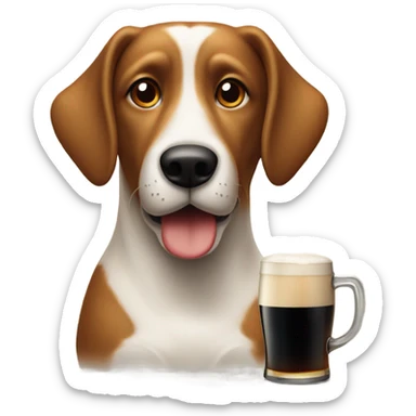 Dog drinking Guinness sticker