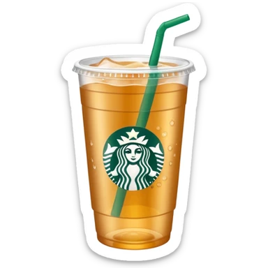 Soft drink in plastic cup (like Starbucks Cup), no logo, closed top. sticker