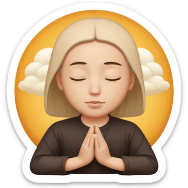 content face typing, eyes closed in a meditative, zen state sticker