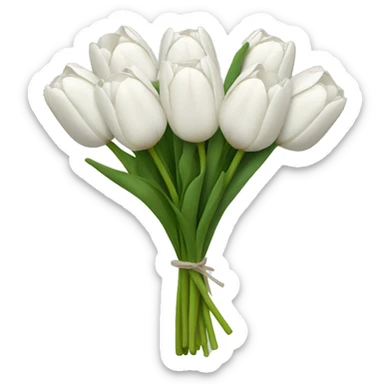 white tulip bouquet  sticker
