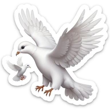 a dove flies with a letter in its paws sticker
