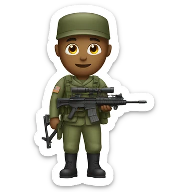 Military man with rifle sticker
