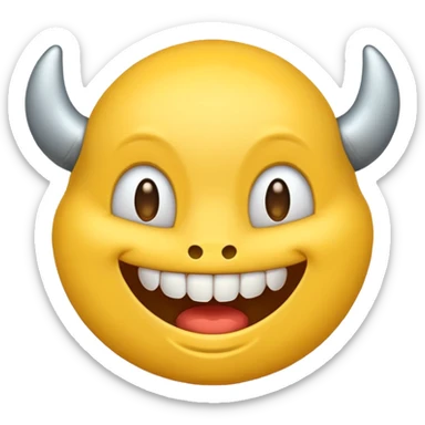 Buck tooth yellow emoji sticker