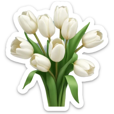 white tulip bouquet  sticker