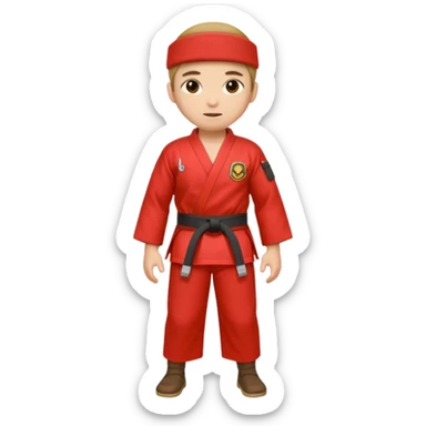 🥋 emojiyi kıyafeti ve kuşağı kırmızi renk yap sticker