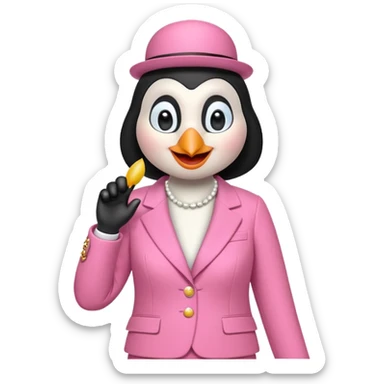 pingu mother wearing the pink chanel suit the Jackie kenddy wore sticker