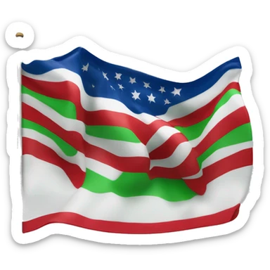 bandera mitad superior azul mitad inferior verde rueda de carruaje roja en medio de la bandera sticker