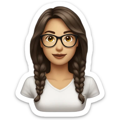 femme brune lunettes transparentes sticker