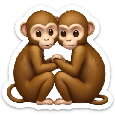 Monkeys loving sticker