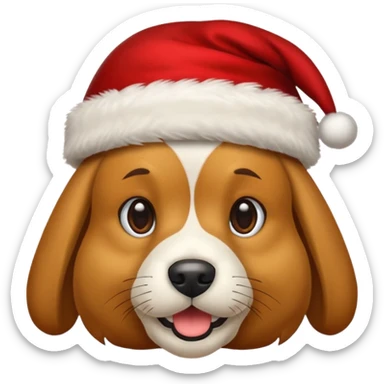 Perro con gorro de navidad  sticker
