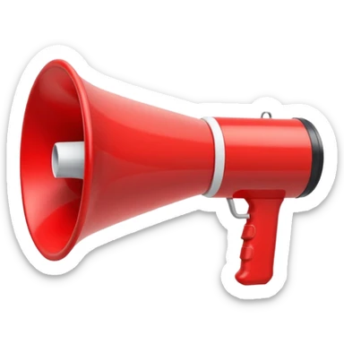 megaphone white & red sticker