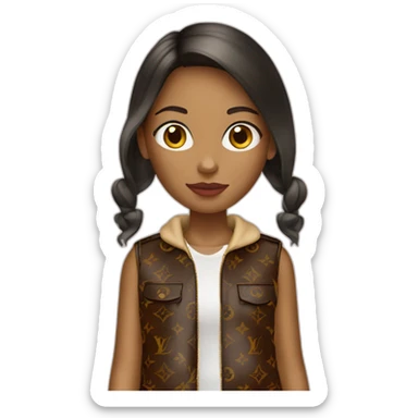 girl with louis vuitton clothing sticker