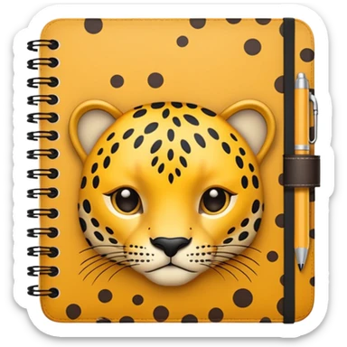 leopard patterned notebook sticker