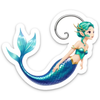 Elvish fae shiny sparkly translucent diaphanous ear climber mermaid ear piece ear cuff ear climber apparel sticker