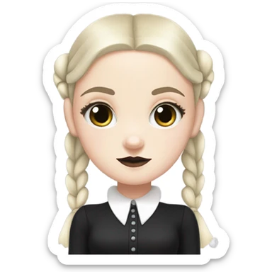 Wednesday Addams with bow  sticker