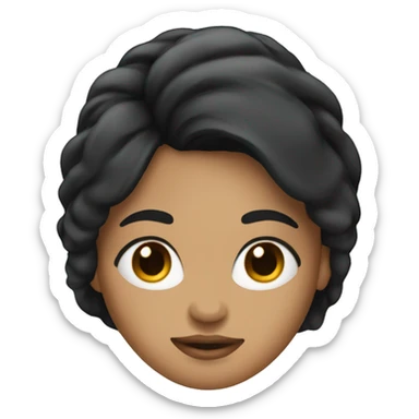 a woman with long black hair as a brow artist sticker