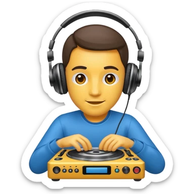 DJ with headphones sticker