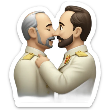 Francisco franco y Santiago abascal dándose un beso sticker