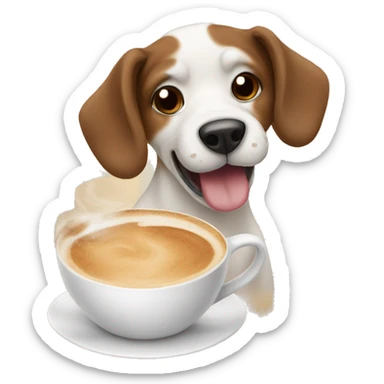 Dog with a cappuccino  sticker