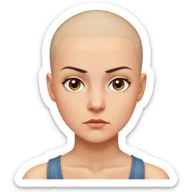 feminist woman with shaved head sticker