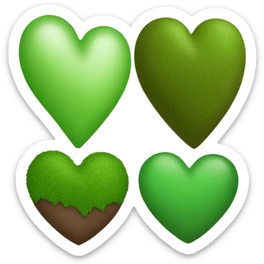 Half green heart half brown heart  sticker