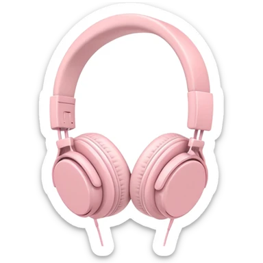 Pastel pink headphones asthetic  sticker