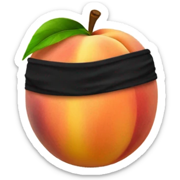 peach with blindfold  sticker