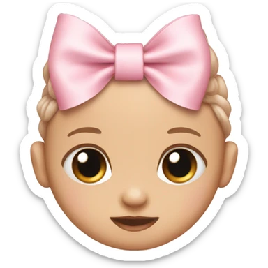 Baby pink bow sticker