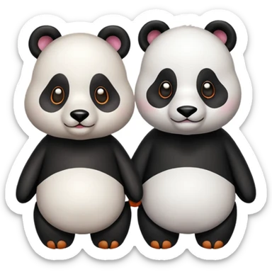 Goose and panda mix colourful  sticker
