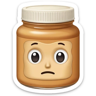 Sad peanut butter jar  sticker
