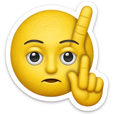 Eye-rolling emoji with fuck you finger sticker