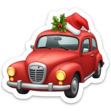 Red Christmas car sticker