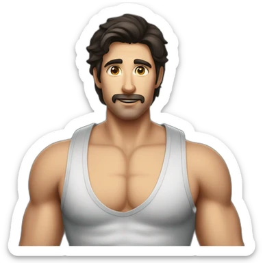 handsome mathematician with dark hair in boxers sticker