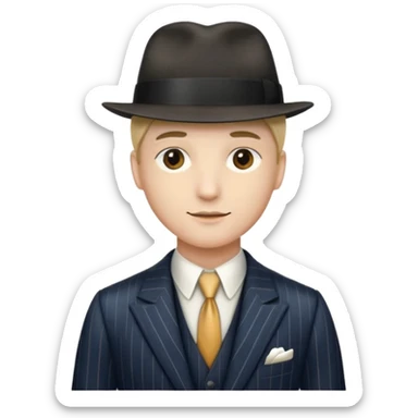 A person wearing a 1920s suit sticker