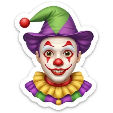 Clown with jester hat, half body sticker