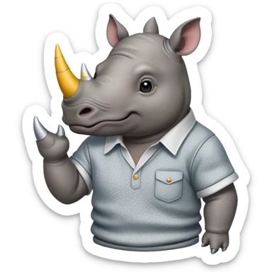 rhino with shirts sticker