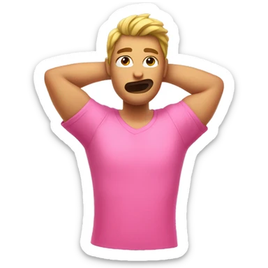 zoomed in view of a sweaty armpt in a pink shirt sticker