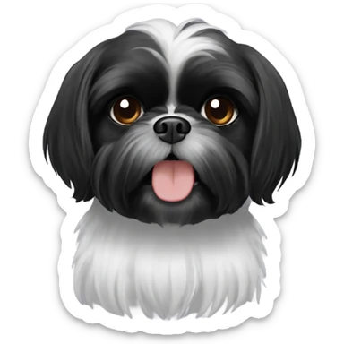 Black Shih Tzu expressing the emoji 😫 sticker