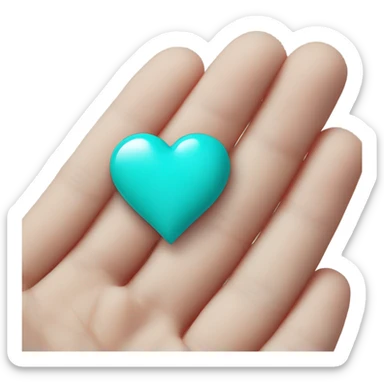 Turquoise heart sticker