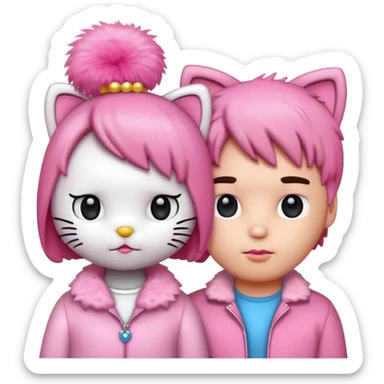 hello kitty and her boyfriend  sticker