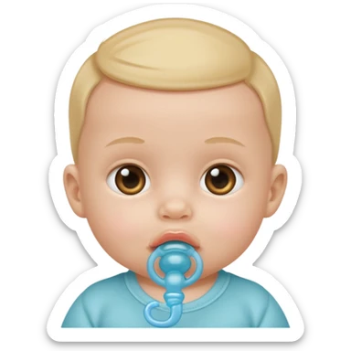 Baby with pacifier in mouth sticker